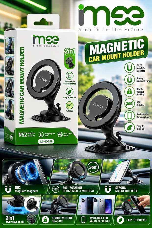 MAGNETIC CAR MOUNT HOLDER 2in1