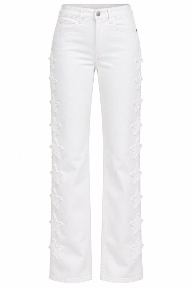 White Jeans with Star Detail on the Sides - 2Y0960