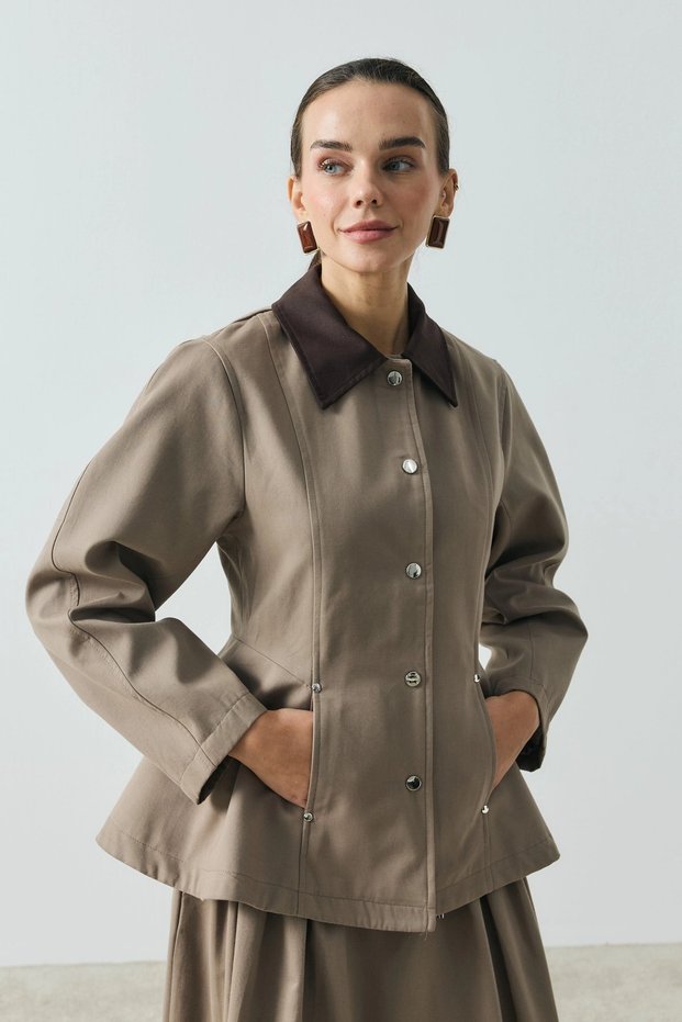 Iris Collared Jacket Mink