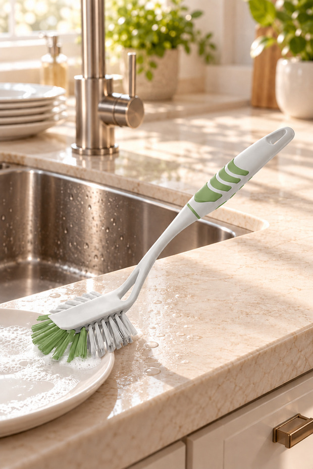 Softon Luxury Handle Dish Brush & Cleaning Brush for Plates, Pots, and Kitchen (Scented Handle)