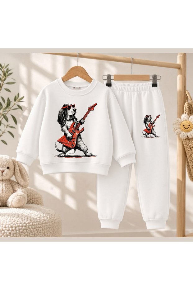 Team Sweatshirt Guitar Doogeprinted Girls Boys Crew Neck