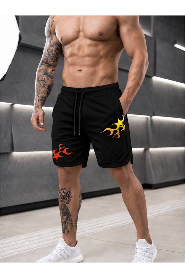 Men's Sports Shorts with Pockets Printed Sweat-Wicking Basketball Training Shorts