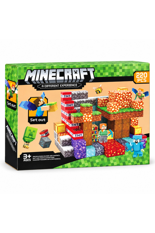 Minecraft - Set cuburi magnetice, 220 piese