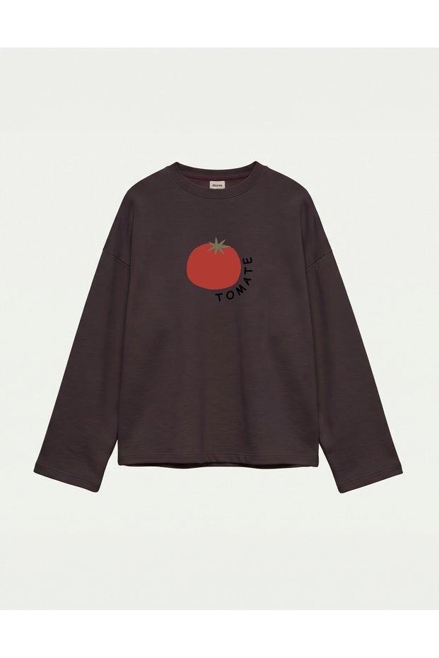 Oversize 100% Cotton 3 Thread Sweatshirt - Tomato
