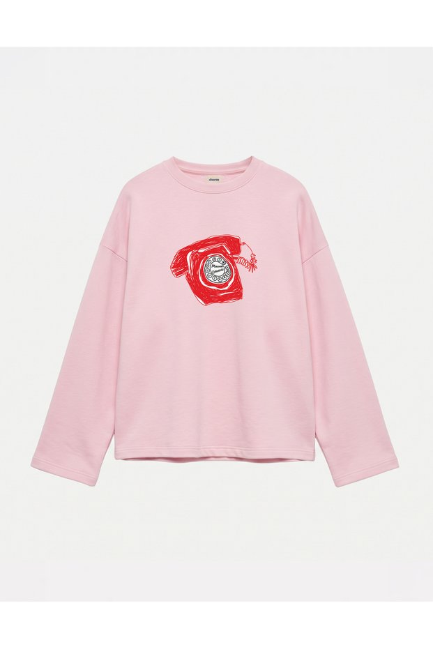 Oversize 100% Cotton 3 Thread Sweatshirt - Retro Call
