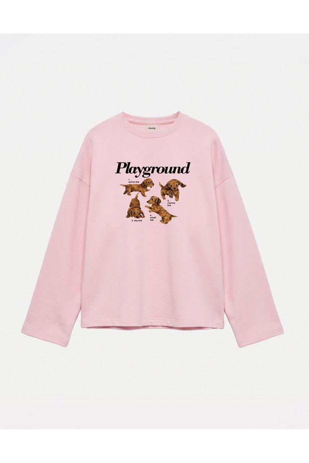 Oversize 100% Cotton 3 Thread Sweatshirt - Playground