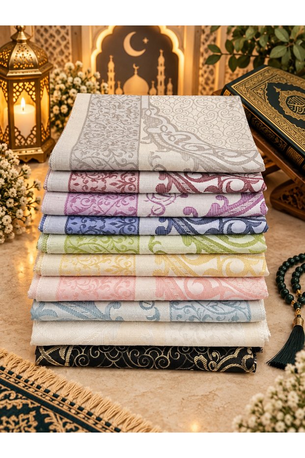 10 Pieces Mixed Color Gift Taffeta Prayery Mats Hajj-Umreh-Mevli̇t