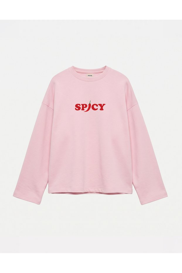 Oversize 100% Cotton 3 Thread Sweatshirt - Spicy