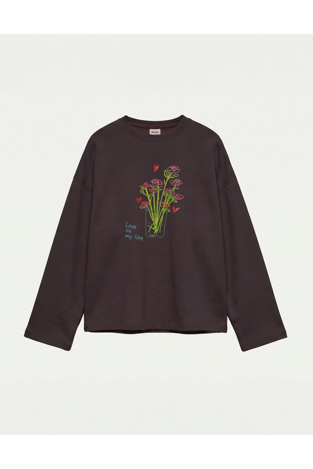 Oversize 100% Cotton 3 Thread Sweatshirt - Love of My Life