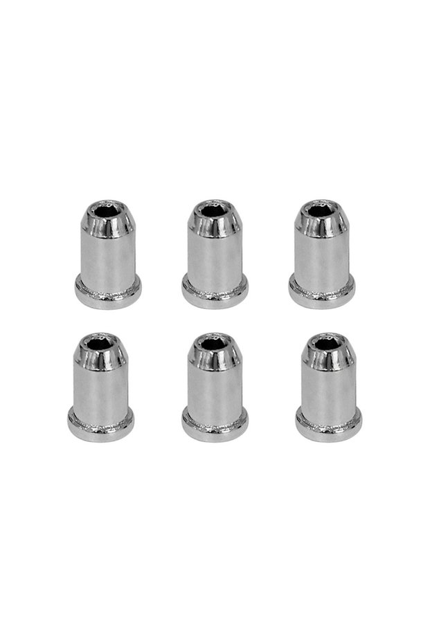 Silver 6pcs 6Pcs/set Guitar String Caps Mounting Buckle Through Body Ferrules Guitar String Ferrules