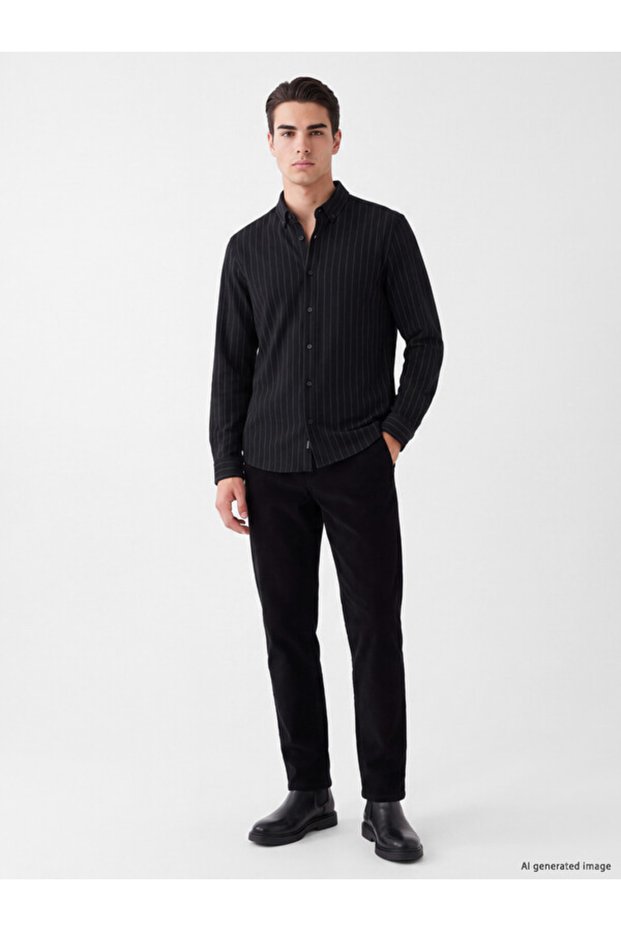 Rmz Gi̇yi̇m Farkiyla Standard Fit Velvet Men's Trousers
