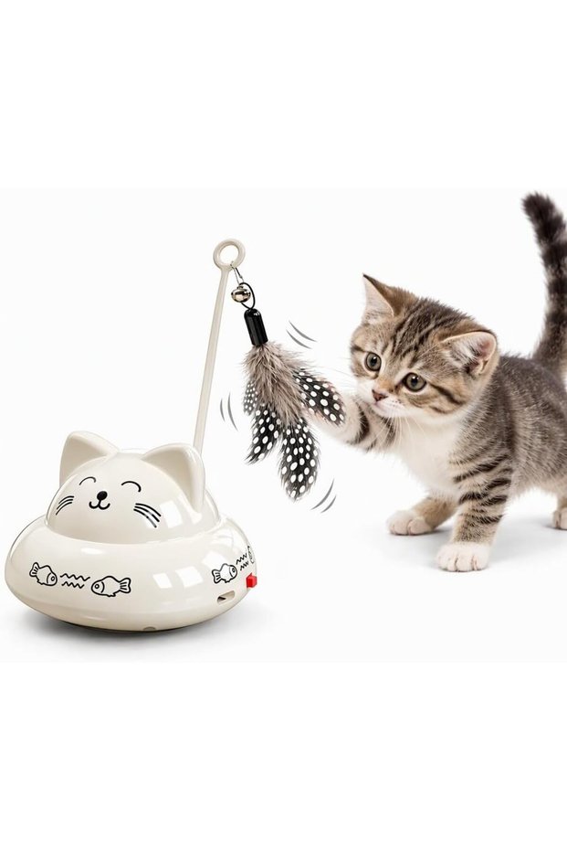 Interactive Cat Toy – USB Rechargeable Automatic Laser Pointer, Self-Moving Toy for Indoor Cats, Eng