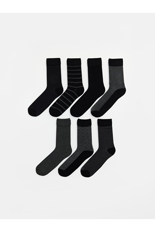Rmz Gi̇yi̇m Farkiyla Embroidered Men's Socks 7-Piece Pack