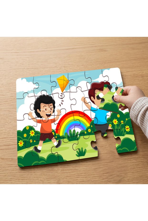 24 Piece Wooden Children's Puzzle with Fun Friends Design