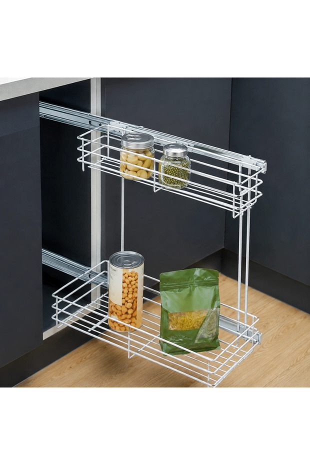 Two-level side pull-out cabinet organizer – MB-123