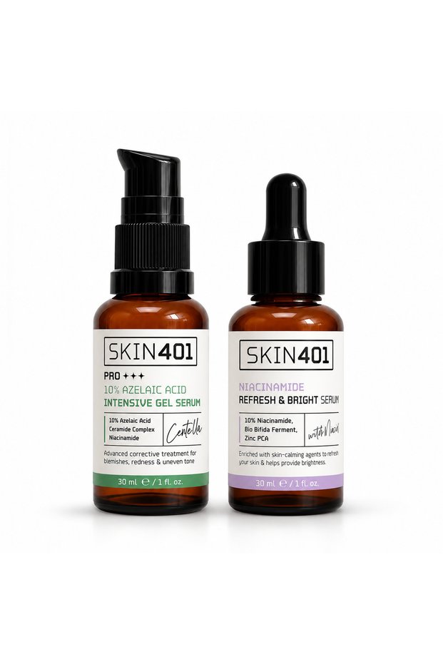 10% Azelaic Acid and 10% Niacinamide 2-Pack Serum Set – Blemish, Pore and Sebum Balancing Care