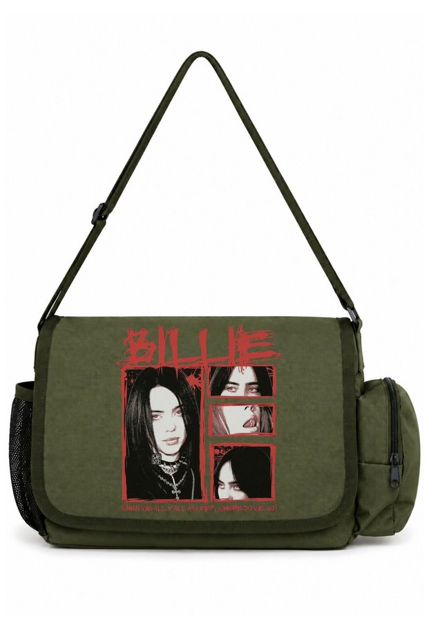 Billie Eilish Singer Printed School, Sports, Office Multi-Purpose Messenger Bag