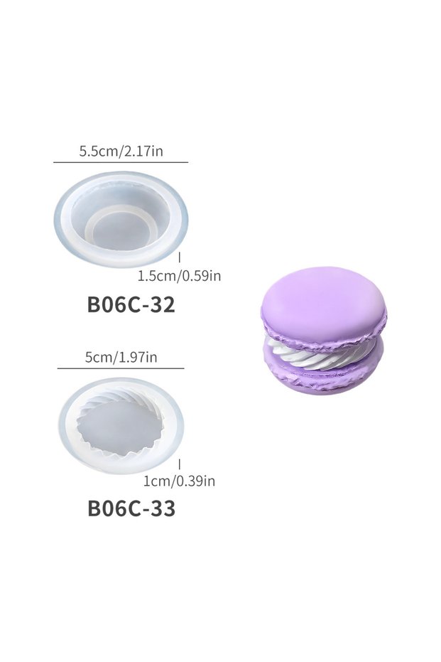Macaron Round Macaron 3D Silicon Mold for Candle Soap Making Fondant Cake Molds Chocolate Candy Dess