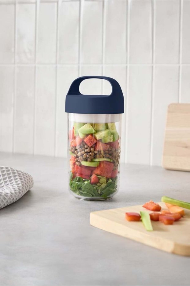 Large To-Go Food Container With Handle, Multicolor