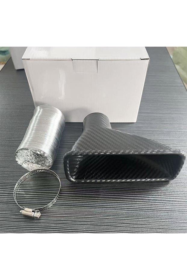 Square 1 Set Universal Car Front Bumper Admission Air Turbo Air Intake Pipe Kit ABS Turbine Inlet Ki