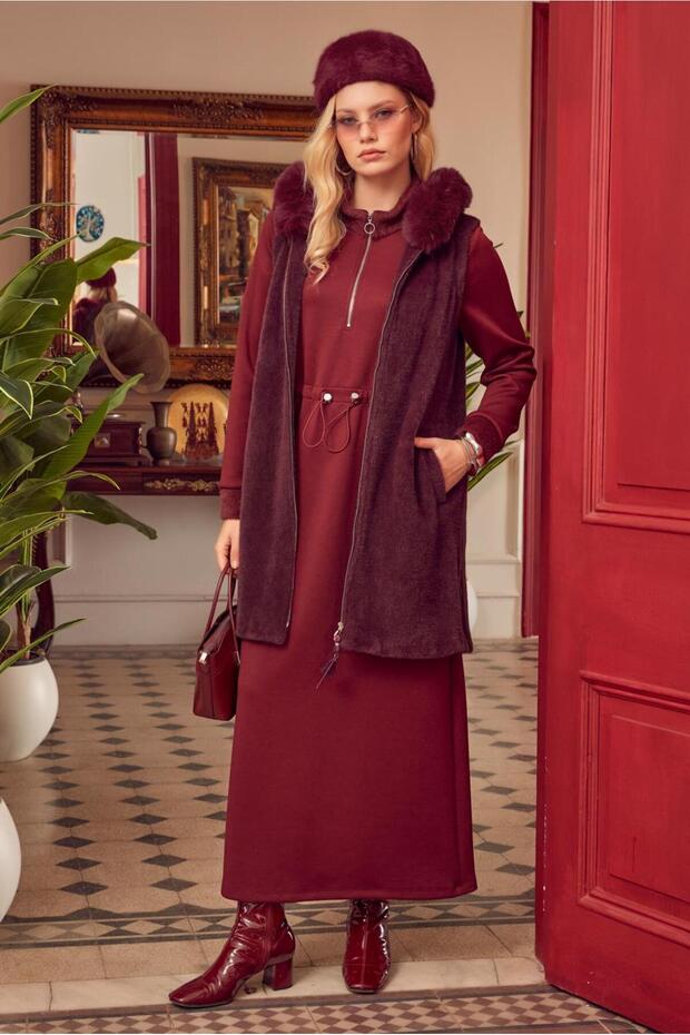 Hooded Plush Vest 47017