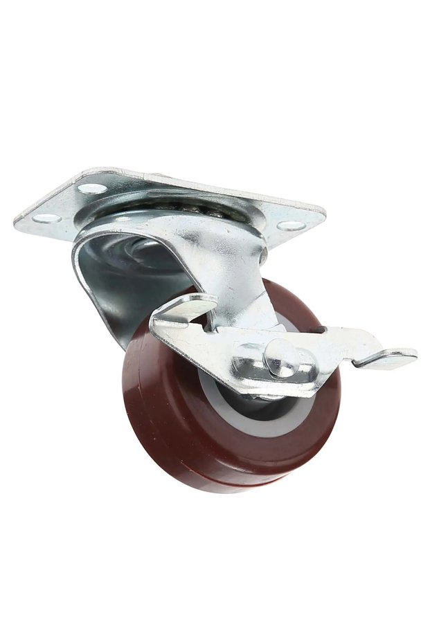 Swivel Soft Rubber Industrial Use Caster Plate W/Brake (5.08 cm)