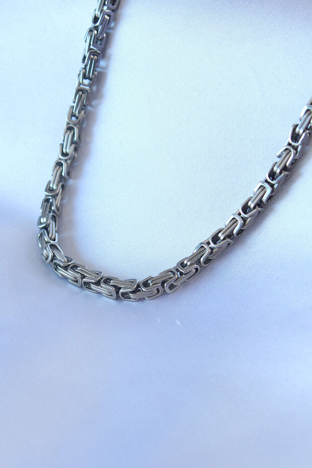 316L Steel Silver Color King Chain Model Men's Necklace