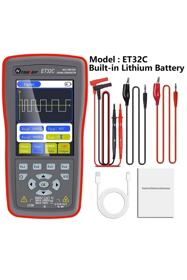 ET32C TOOLTOP ET31C/32C Portable 9999Hz Automotive Signal Generator -12V to +12V PWM Waveform Storag