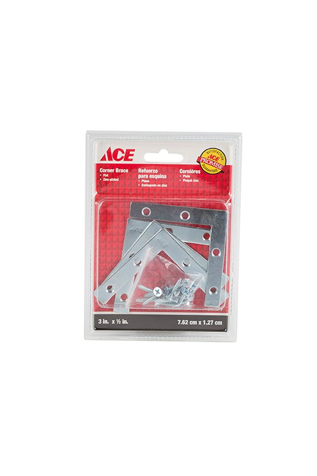 Flat Corner Brace (7.6 cm, Set of 4)