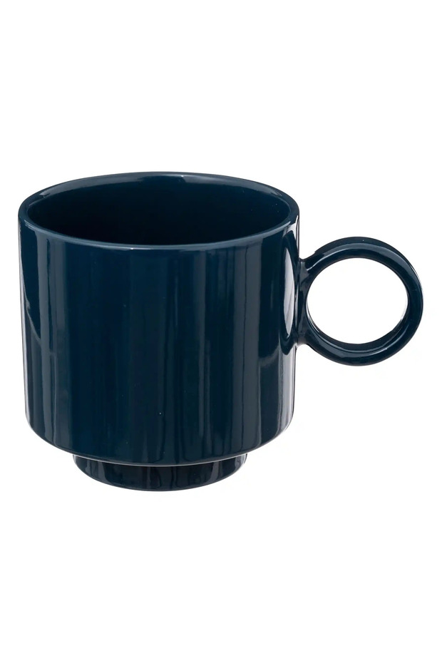 Retro Stoneware Mug (380 ml, Ink Blue)