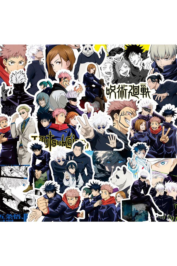 Bandai 80PCS 10/30/80pcs Cartoon Jujutsu Kaisen Stickers DIY Laptop Skateboard Kids Cool Sticker Ita