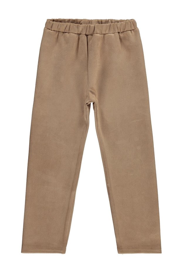 Suede Leggings for 6-9 Years - Beige