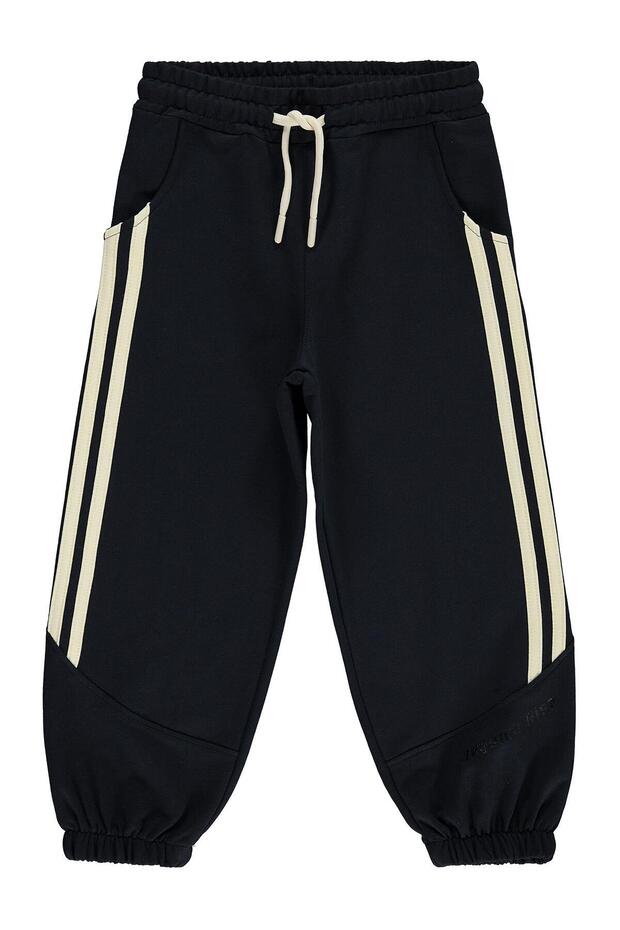 Striped on the Side 10-13 Years Old Sweatpants - Navy Blue