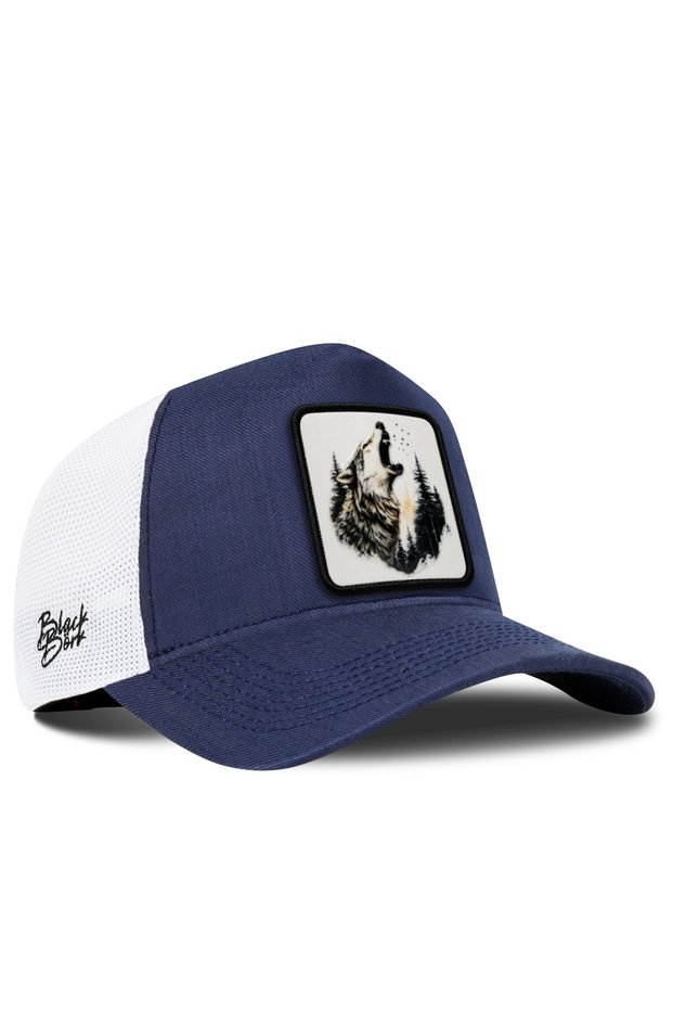 Kurt Logo Cordura Navy Blue-White Trucker Hat