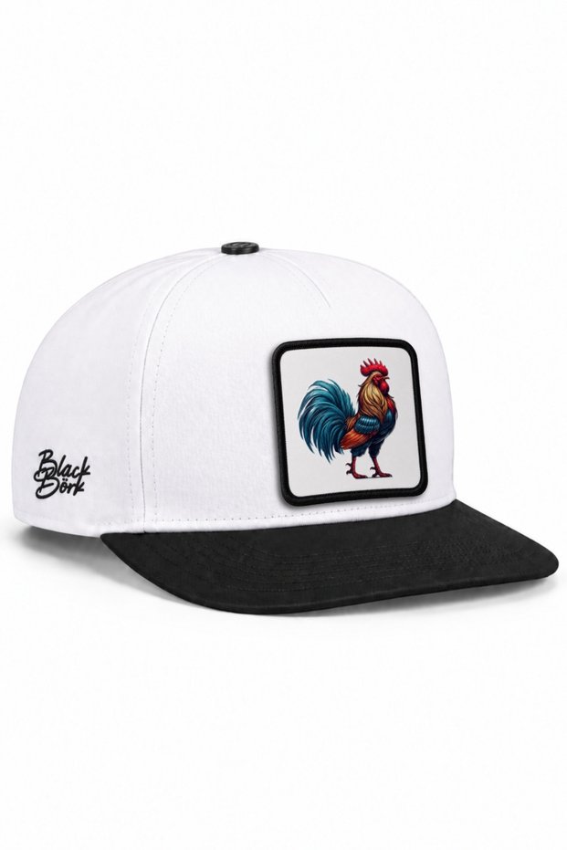 Rooster Logo Black-White Hip Hop Hat