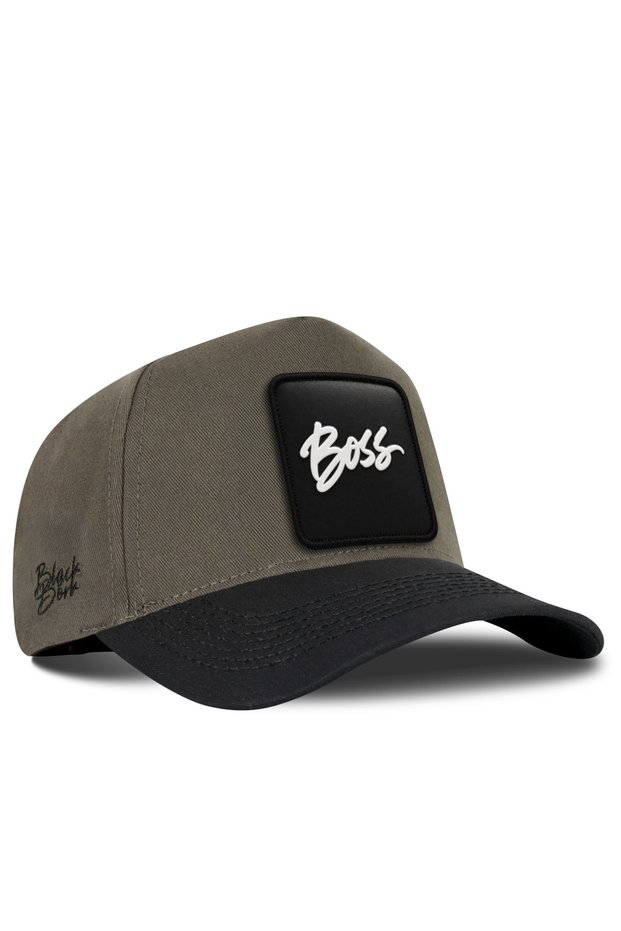 Black and Khaki Baseball Cap with Company Logo