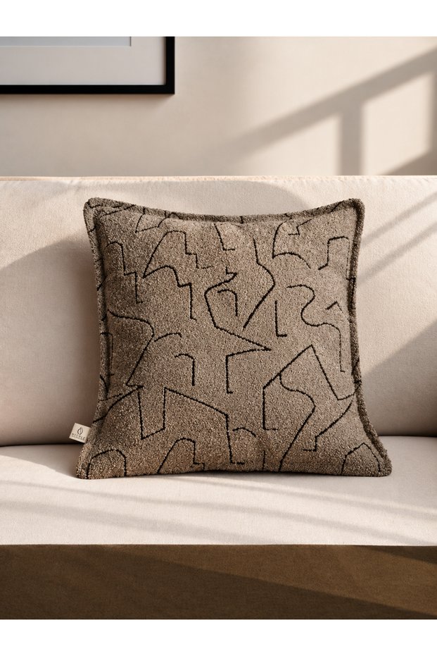 Arcos Light Brown Throw Pillow Cover (45X45)