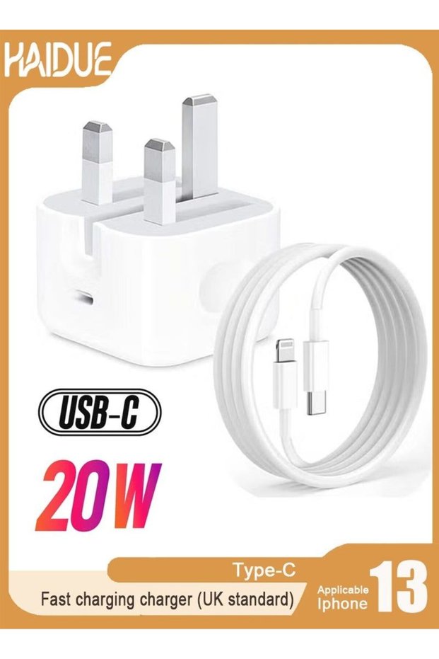 iPhone 13 20W Fast Charger | USB C Wall Fast Charger with 1m USB C to Lightning Cable Compatible with iPhone 13