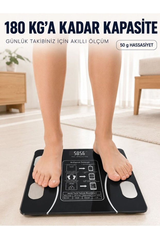 Digital Smart Glass Scale Mobile App Supported Body Analysis Scale 180 kg