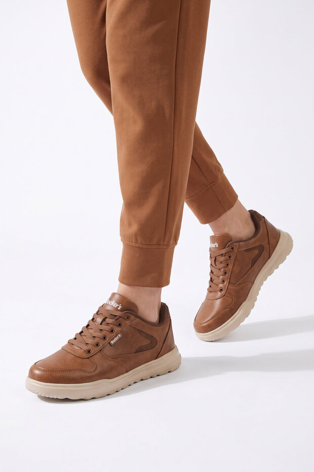 Men's Lace-Up Lightweight Comfortable Sole Tan Casual Walking Shoes Sneaker 2297 Skin