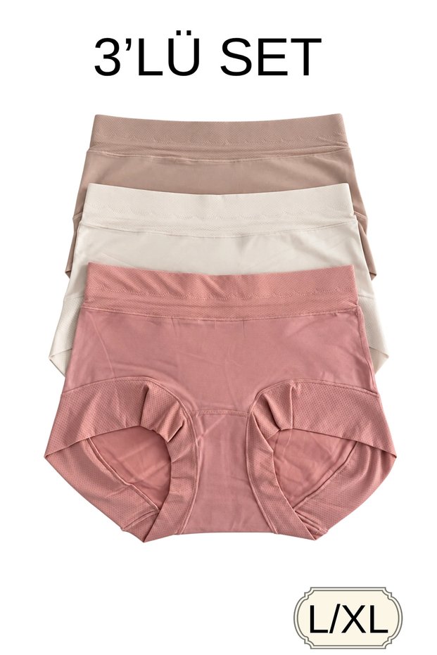 3-Piece Women's Low Waist Corset Panties Set
