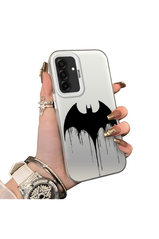 Samsung Galaxy A26 Compatible Acrylic Hard Back Panel Silicone Edged Phone Case with Batman Pattern
