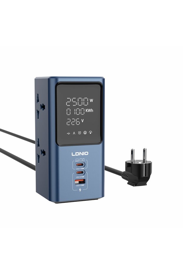 2m EU Plug LDNIO Tower Multi Tap Real-time Power LED Display Cube Power Strip Timer Outlet with 45W