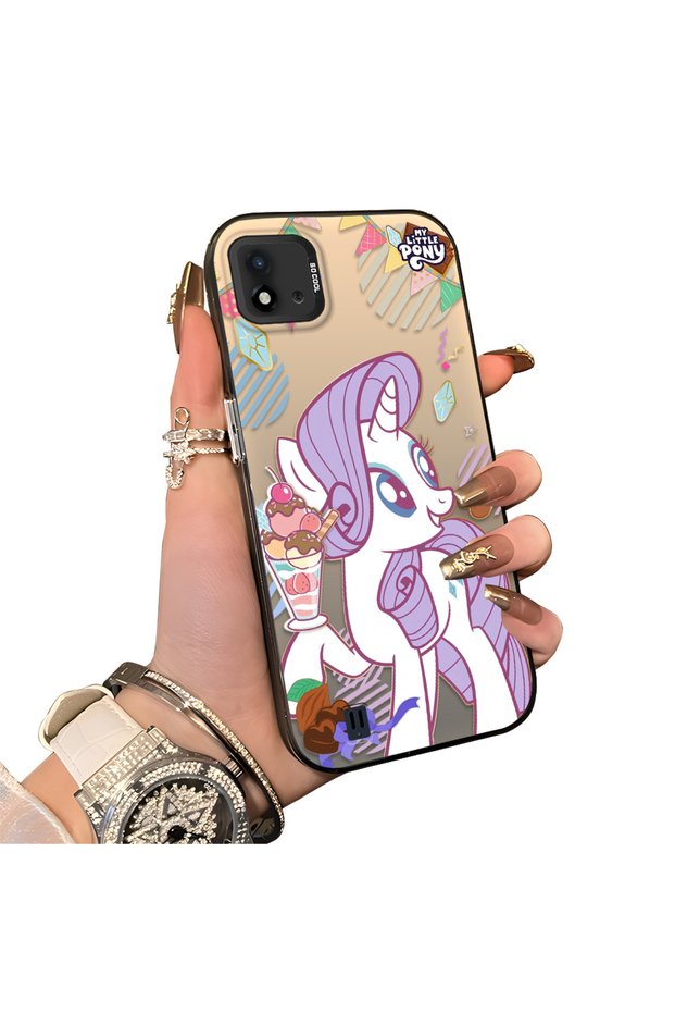 Realme C20/C20A Compatible Phone Case with Acrylic Hard Back Panel and Silicone Edges Rarity Pattern