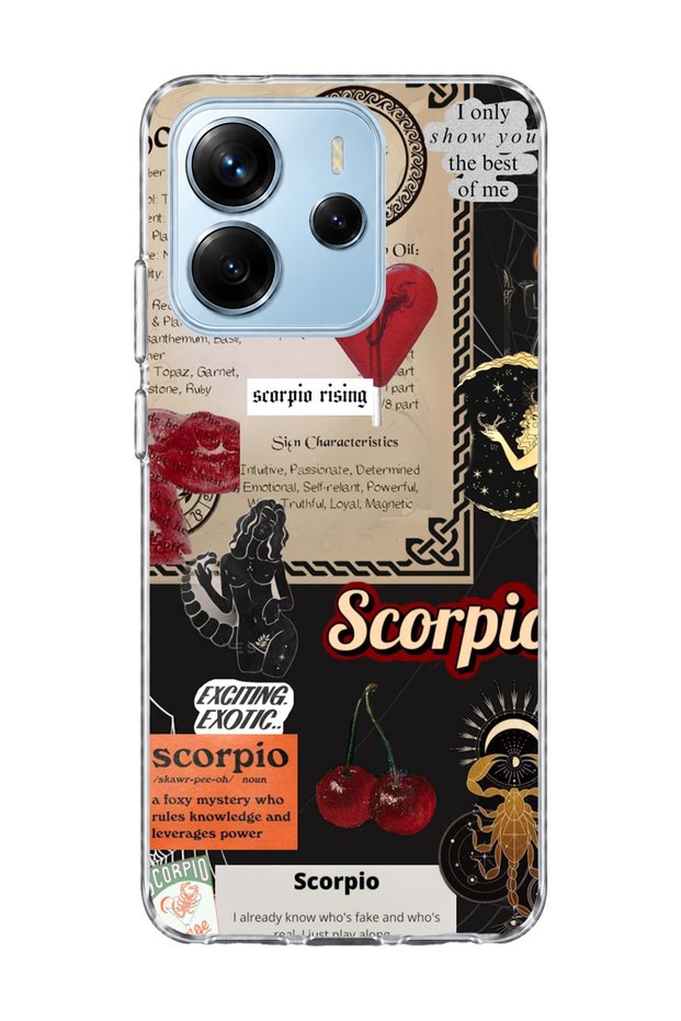 Redmi Note 14 4g Compatible Stripe Leaf Printed Transparent Phone Case