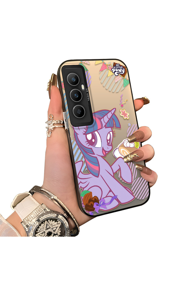 Realme C65 4g Compatible Acrylic Hard Back Panel with Silicone Edges Twilight Sparkle Patterned Phone Case