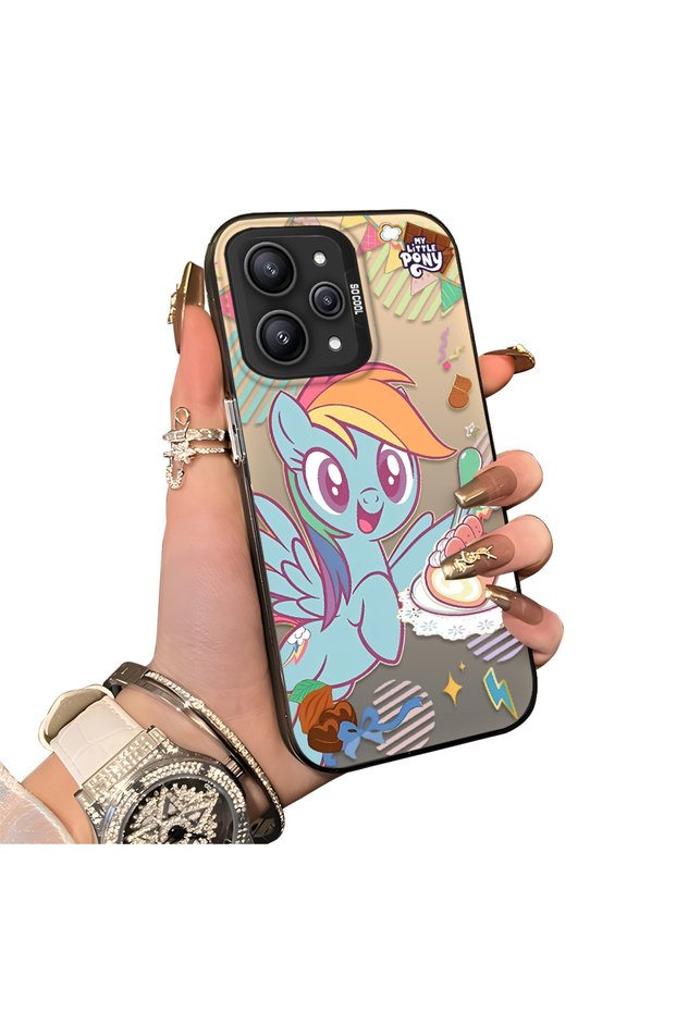 Rainbow Dash Pattern Phone Case for Xiaomi Redmi 12 4G/5G Compatible Acrylic Hard Back Panel with Silicone Edges