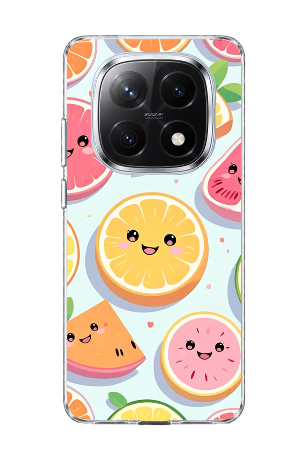 Redmi Note 14 Pro Plus 5g Compatible Cute Fruit Slices Printed Transparent Phone Case