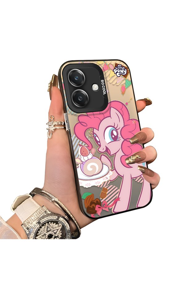 Pinkie Pie Pattern Phone Case for Oppo A3/A3X 4G/5G Compatible Acrylic Hard Back Panel with Silicone Edges