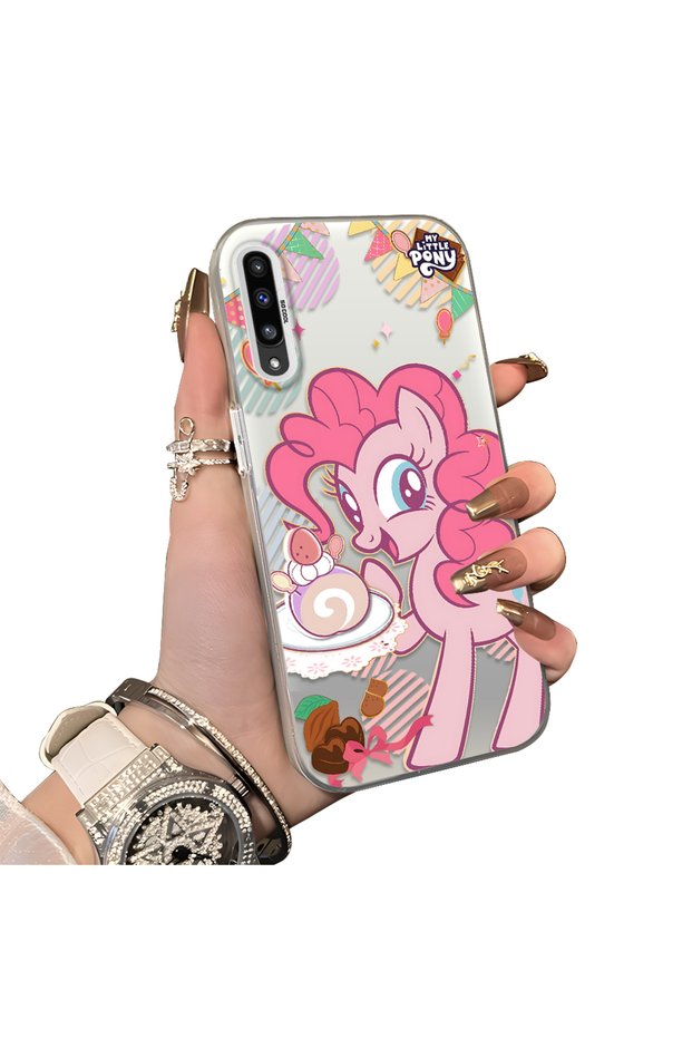 Pinkie Pie Patterned Phone Case with Silicone Edges and Acrylic Hard Back Panel Compatible with Samsung Galaxy A50/A50S/A30S